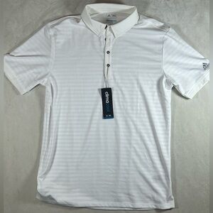 NWT Adidas Men's Medium Classic White Climacool Golf Performance Polo Shirt